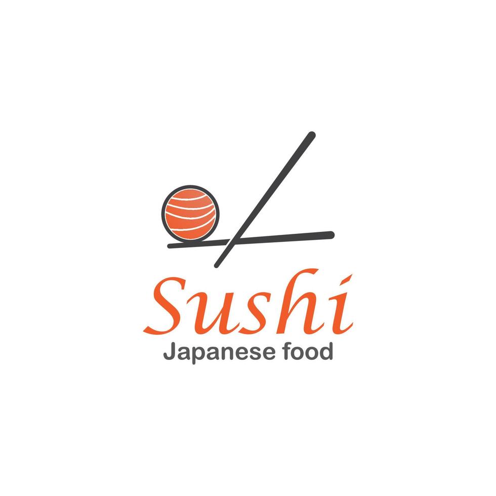 sushi e pãezinhos com bar de pauzinhos ou modelo de logotipo de vetor de restaurante.