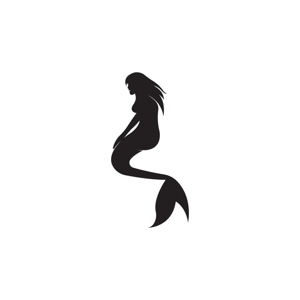 design de ícone de logotipo de sereia vetor