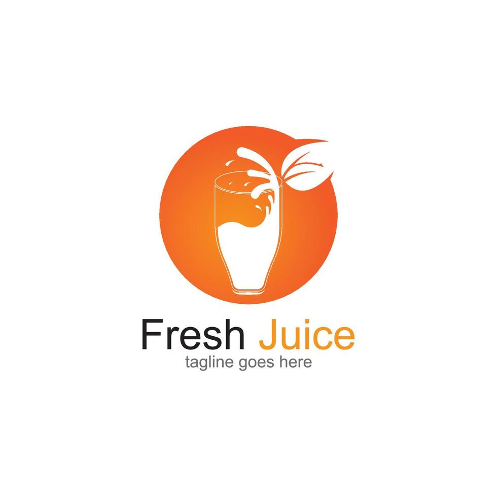 vetor de ícone de logotipo de suco de laranja