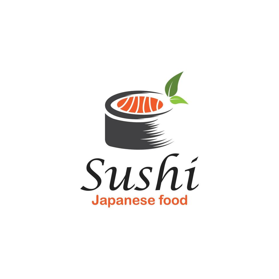 sushi e pãezinhos com bar de pauzinhos ou modelo de logotipo de vetor de restaurante.