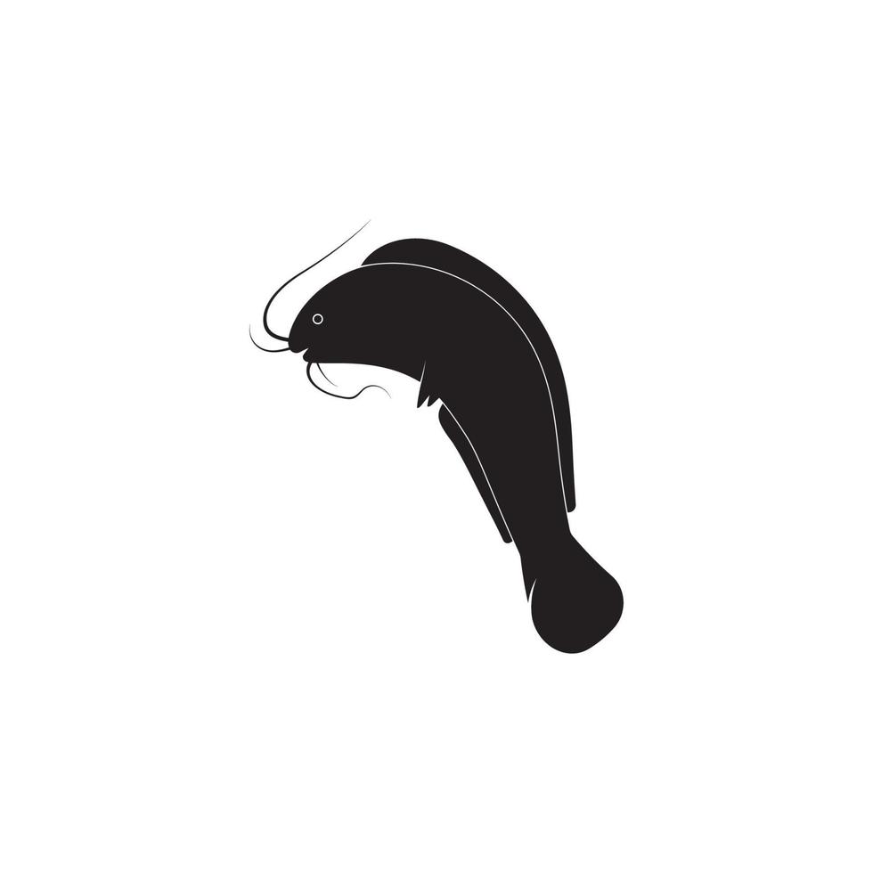 ícone de vetor de modelo de logotipo de peixe-gato