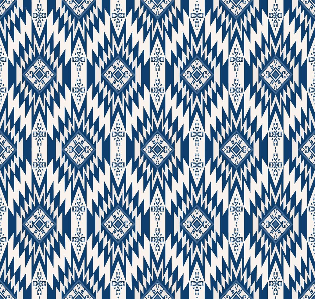 étnica tribal forma geométrica tradicional sem costura de fundo. design de cor branca azul marrocos. uso para tecido, têxtil, elementos de decoração de interiores, estofados, embrulhos. vetor