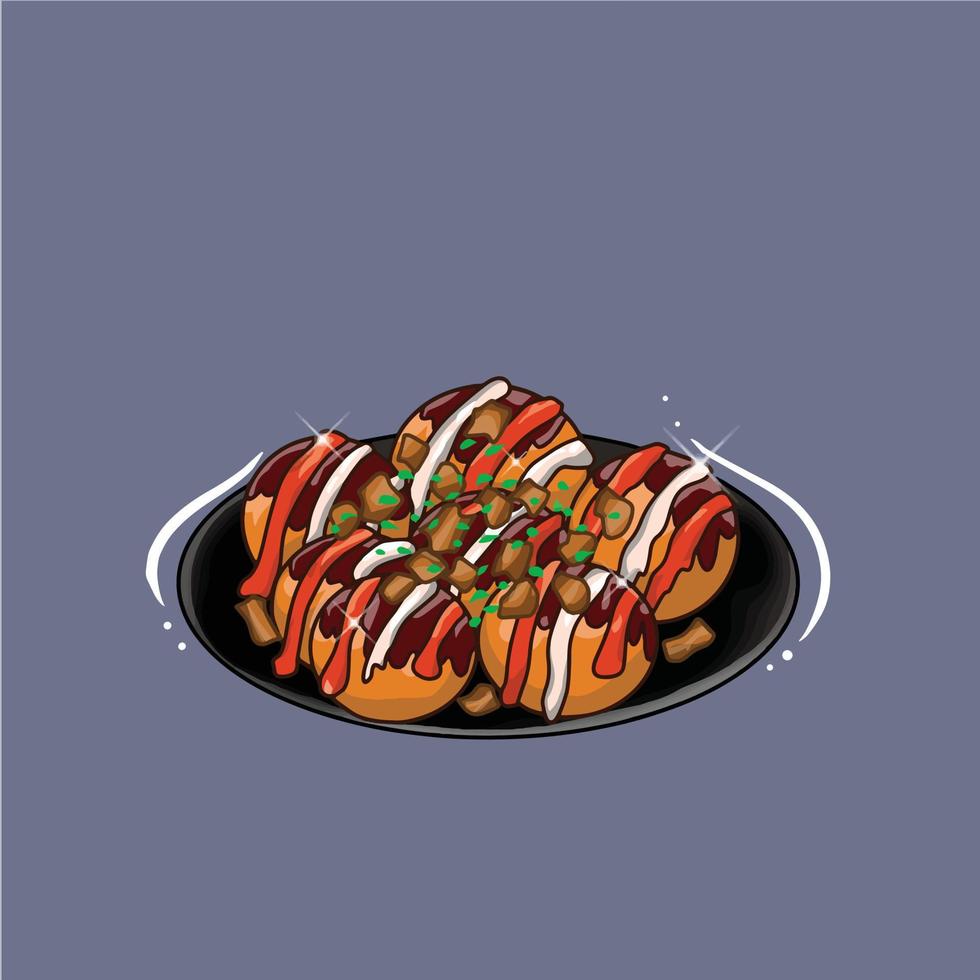 ilustração de takoyaki vetor