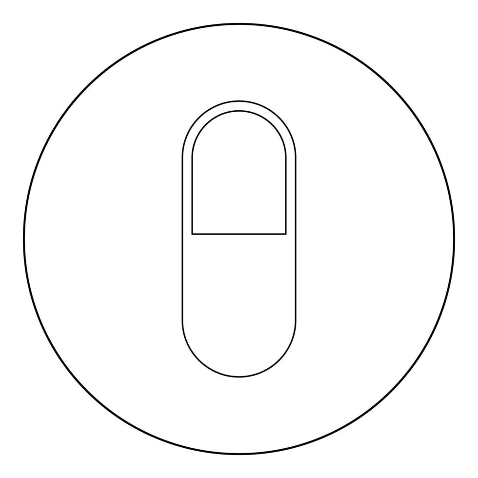 ícone de pílula cor preta em círculo vetor