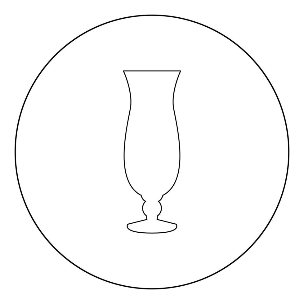 ícone de copo de coquetel cor preta em círculo vetor