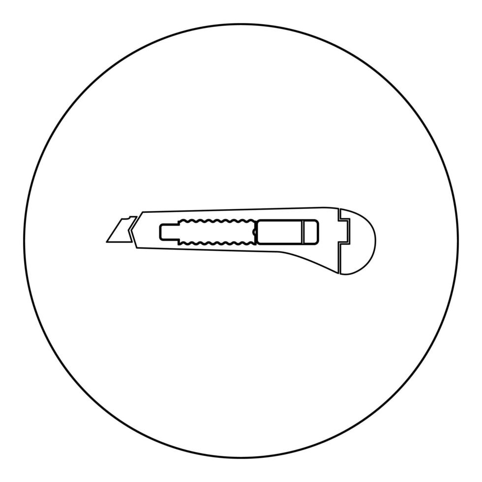 ícone de faca de papel cor preta em círculo vetor