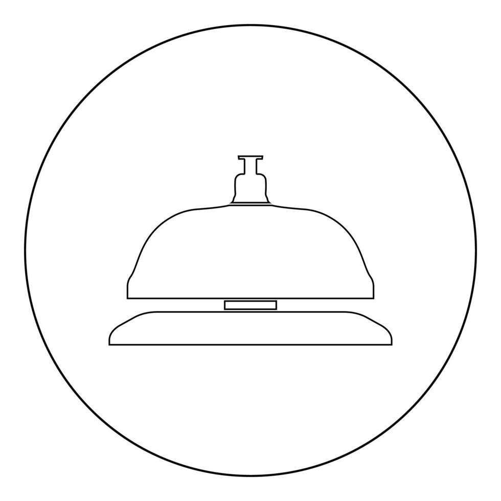 cor preta do ícone do sino de recepção no círculo vetor