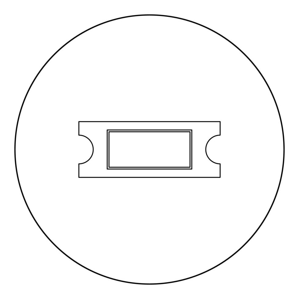 ícone de bilhete preto em ilustração vetorial de círculo isolado. vetor