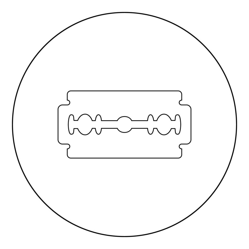 ícone de lâmina de barbear preto em ilustração vetorial de círculo isolado. vetor