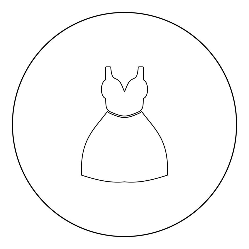 mulher vestido ícone cor preta em círculo vetor