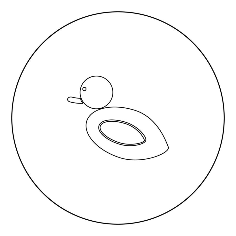 ícone de pato cor preta em círculo vetor