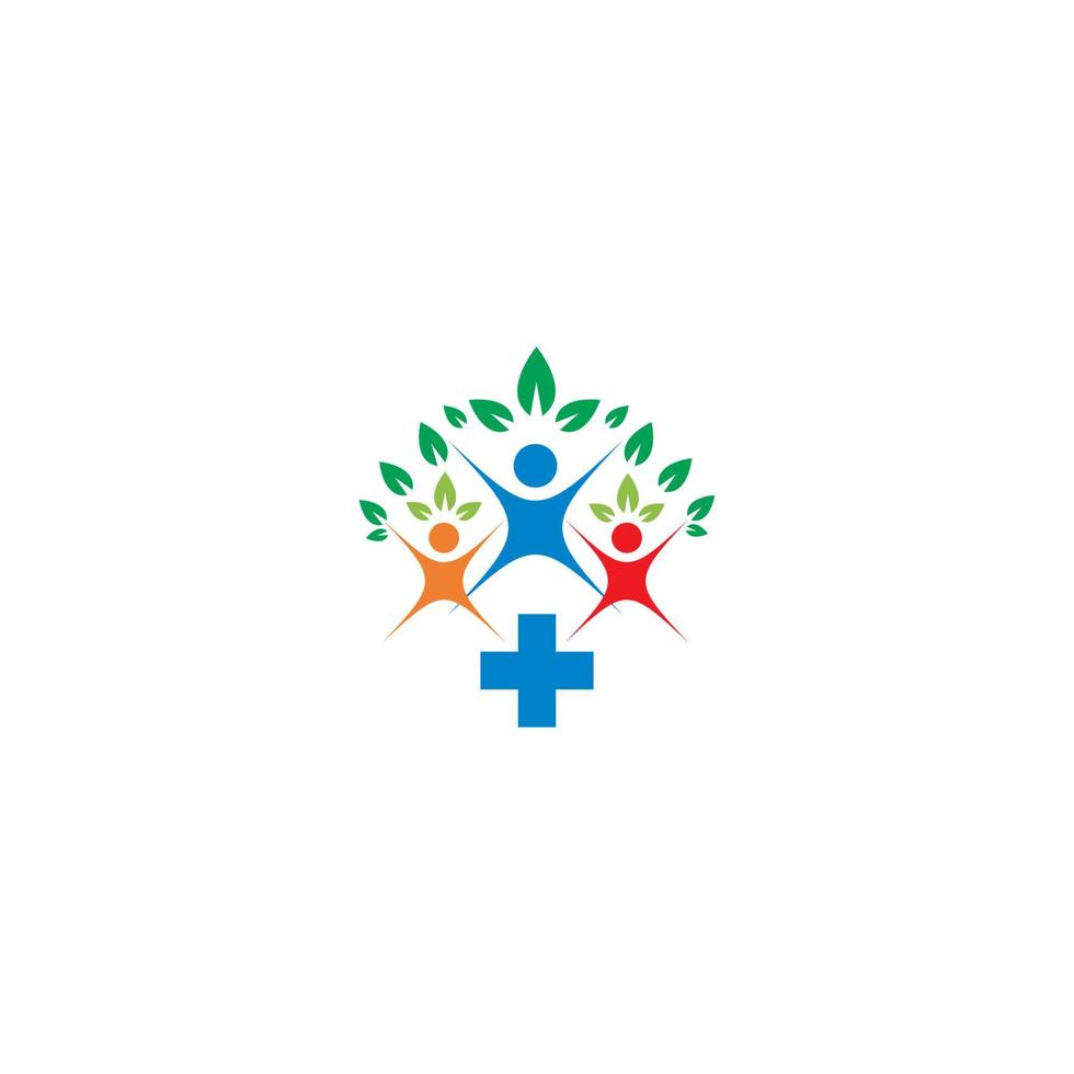 cuidados comunitários, logotipo do conceito de trabalho em equipe vetor