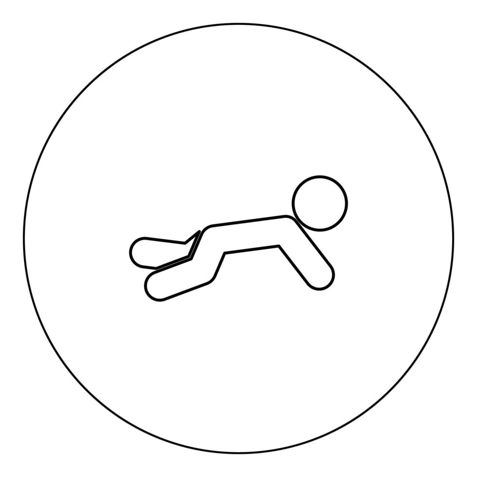 cor preta do ícone do bebê rastejando na ilustração do vetor do círculo isolada