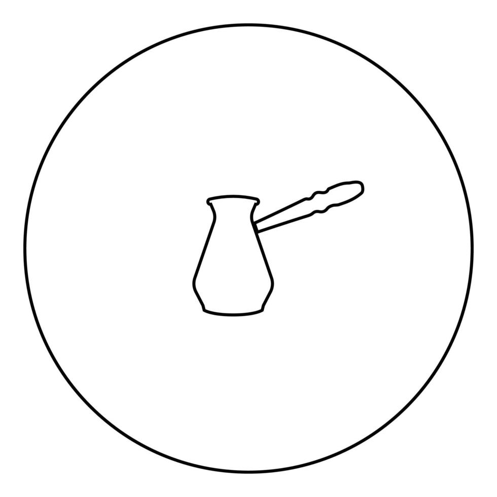 ícone de pote de café cor preta em círculo vetor