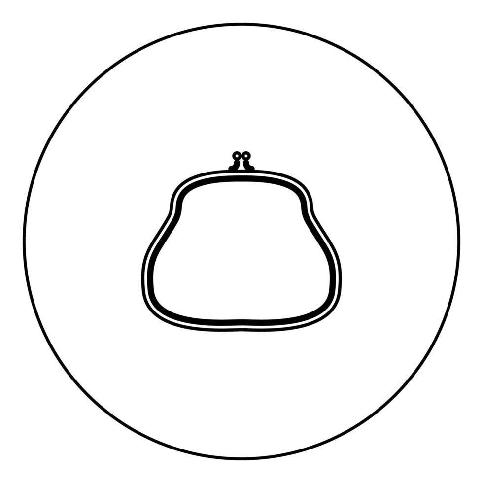 bolsa ícone cor preta em círculo vetor
