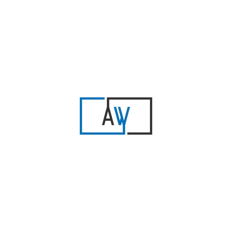 conceito de design de carta de logotipo aw vetor