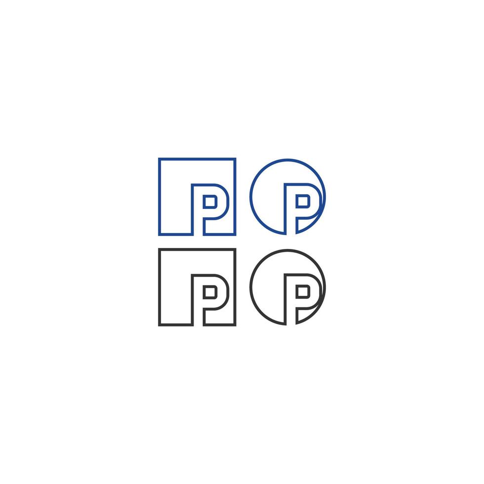 ícone do logotipo da letra p, conceito de mídia social vetor