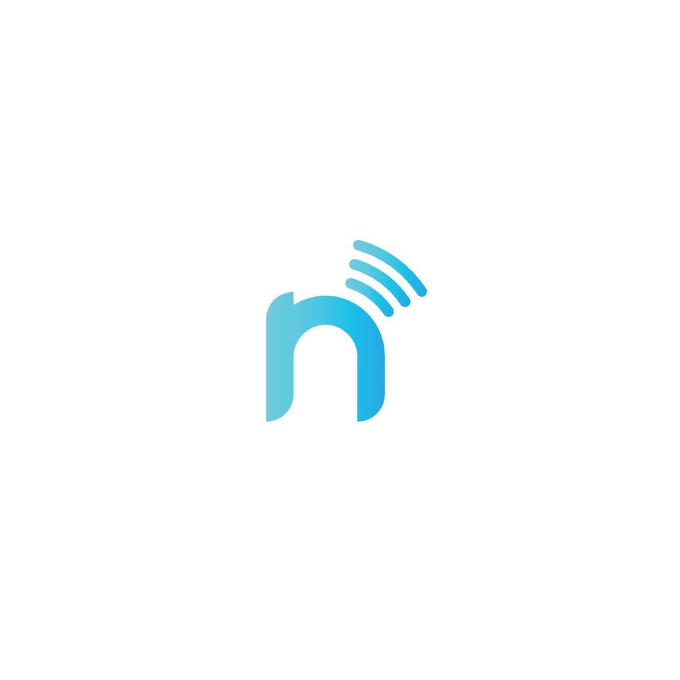 letra n, logotipo de conexão sem fio vetor