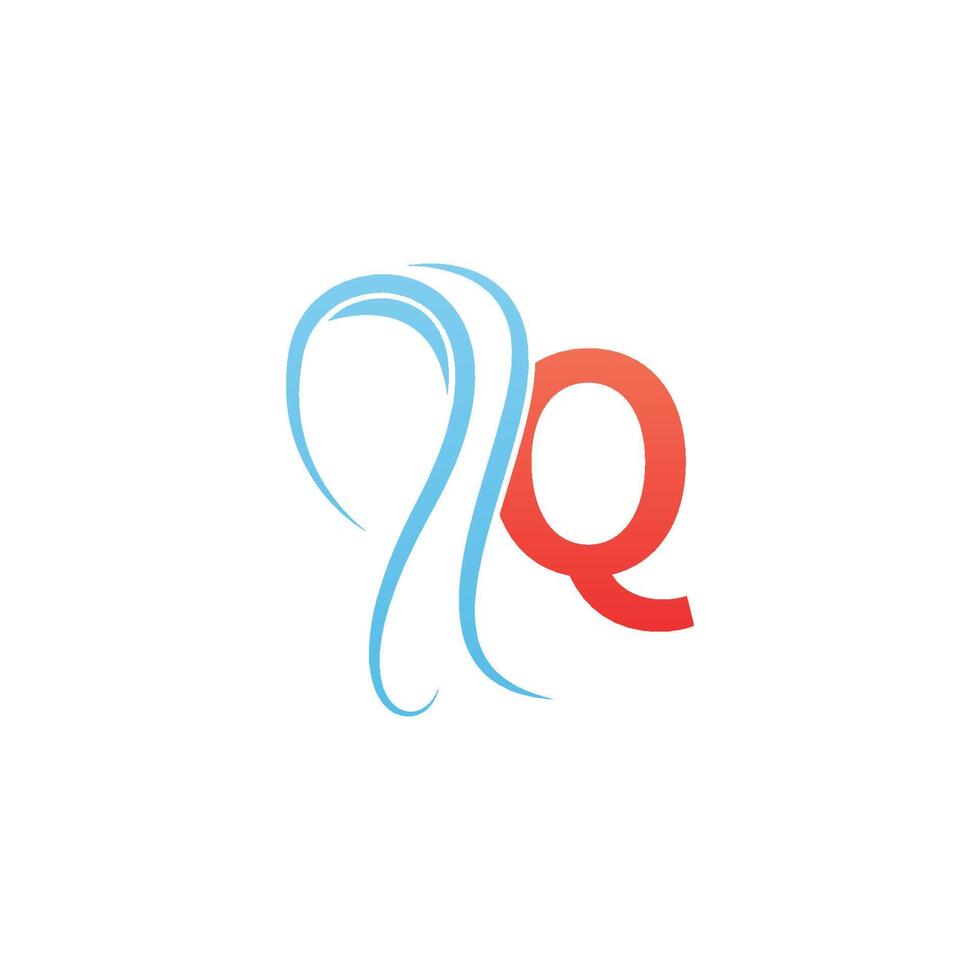 logotipo do ícone da letra q combinado com o design do ícone hijab vetor