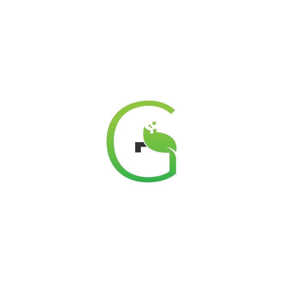 letra g logotipo folha conceito de design de ícone digital vetor