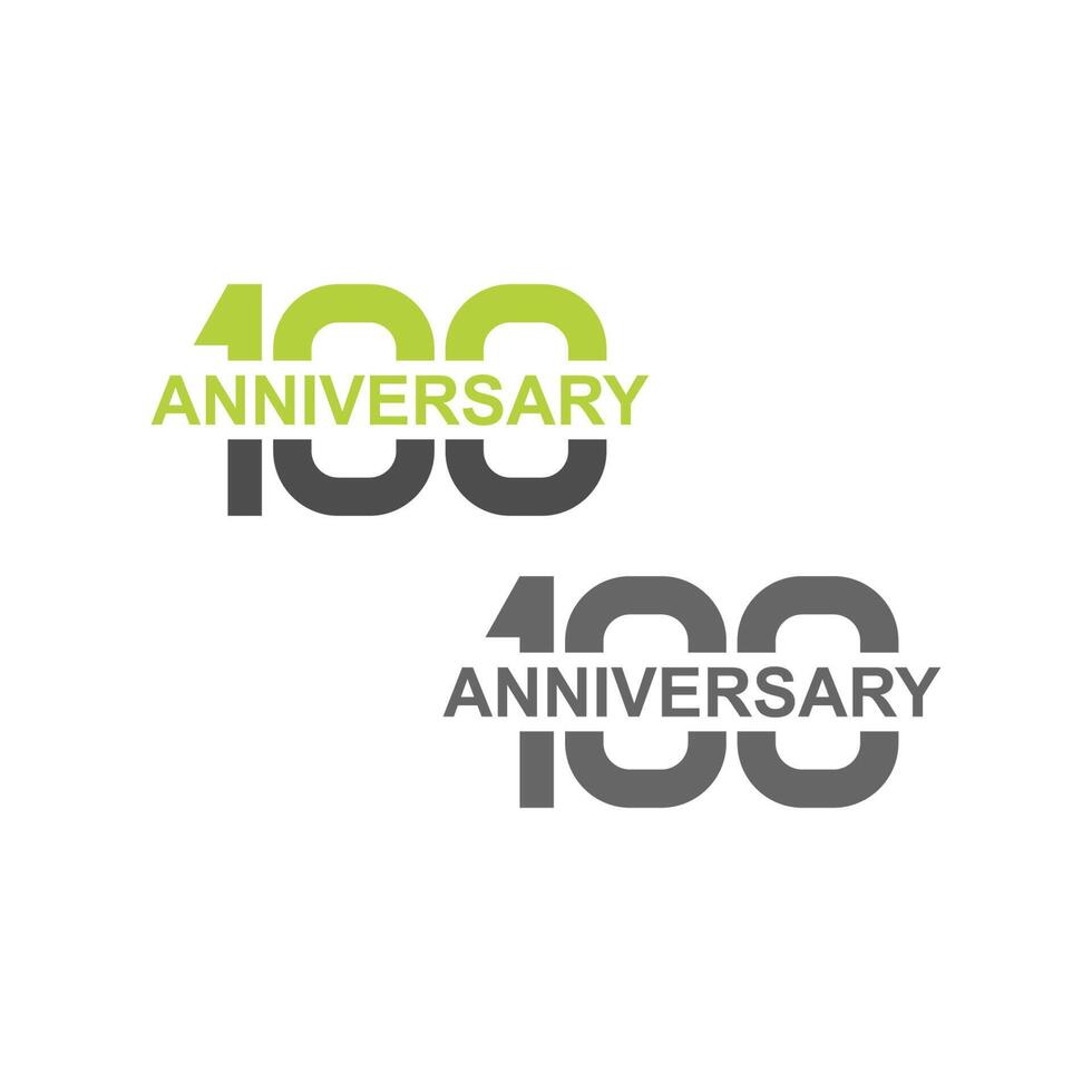 100 aniversário, natural, vegano, orgânico, aniversário, ilustração de design de rótulo vetor