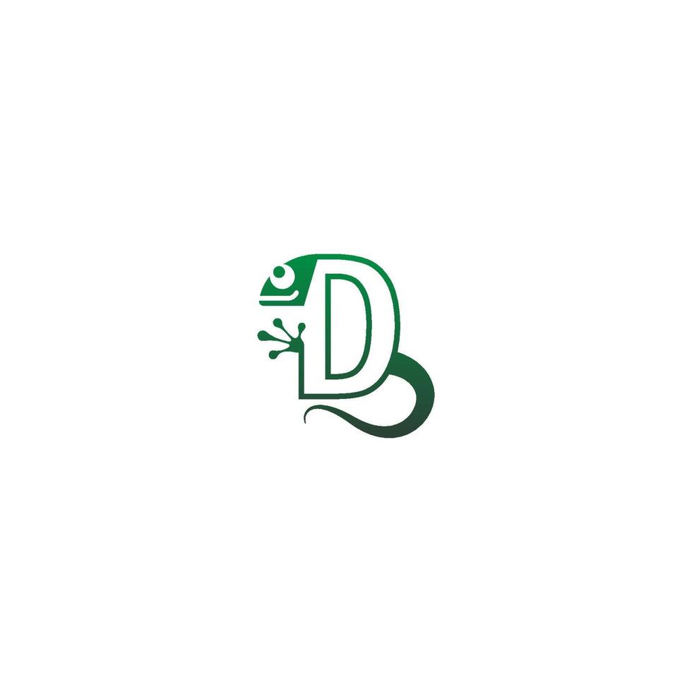 fonte camaleão, design de ícone de logotipo de carta vetor