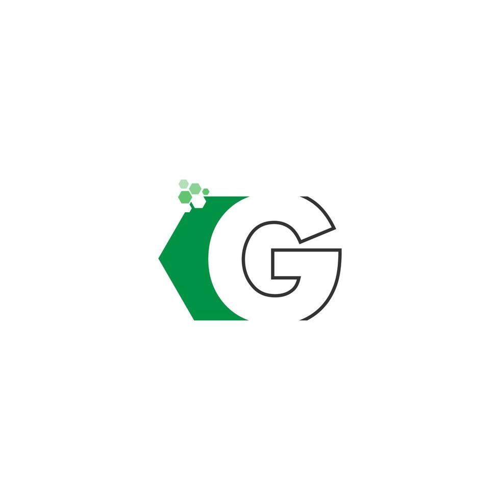 letra g no design do ícone do hexágono vetor