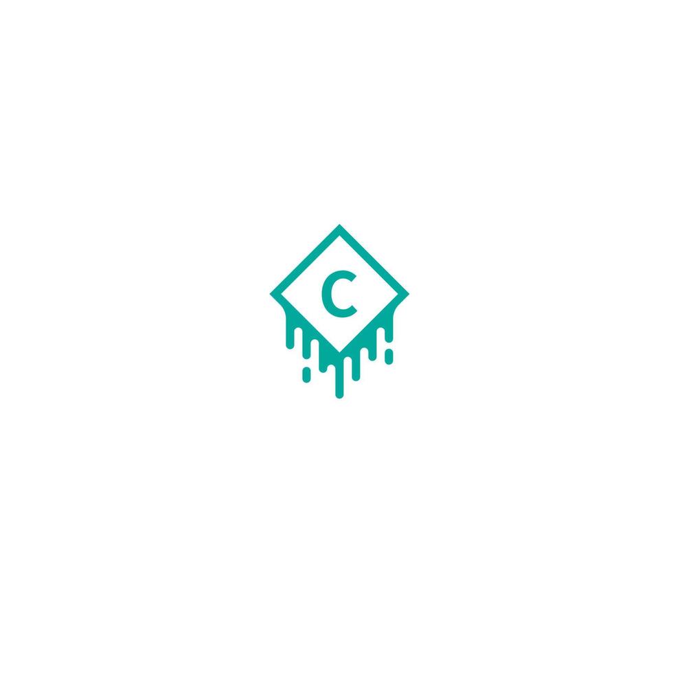 logotipo da letra c no conceito de design de cor verde vetor
