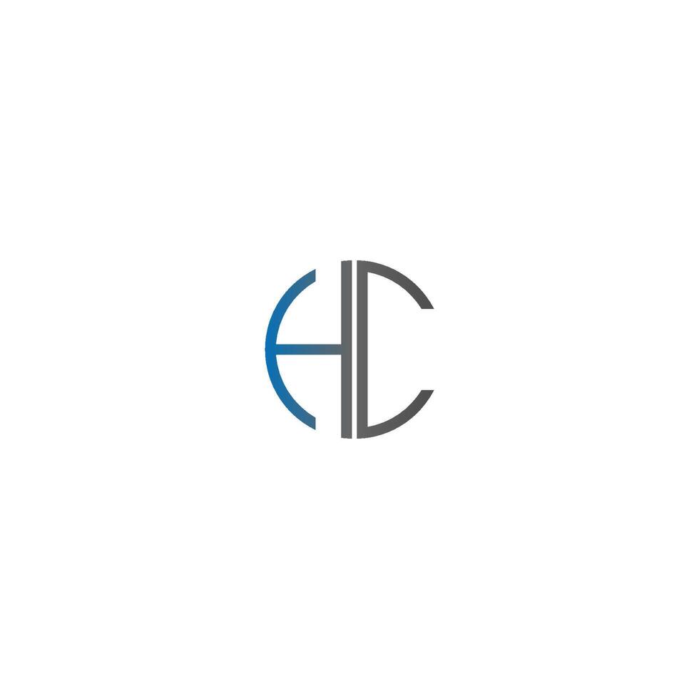 letras do logotipo do círculo hc vetor