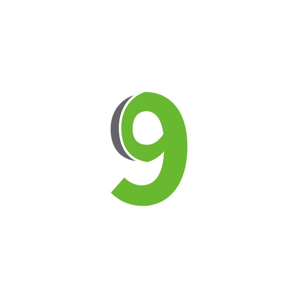 conceito de design de ícone de logotipo número 9 vetor