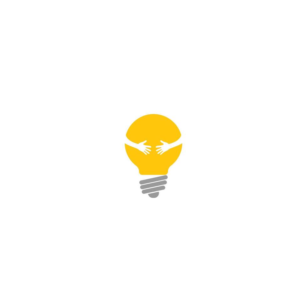 ideia ícone de logotipo de bulp lam de mão vetor