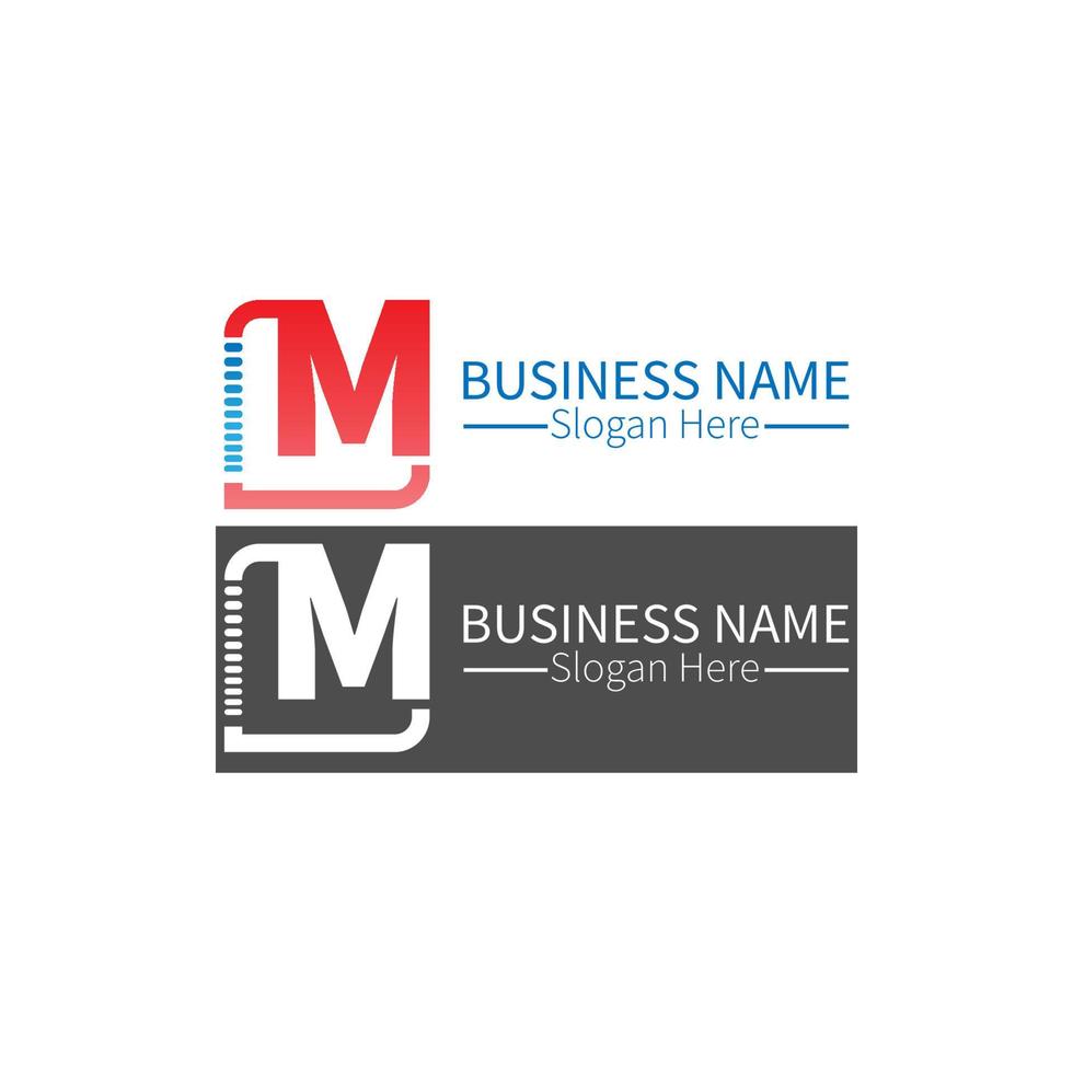 ícone do logotipo da letra m no design de quadrados vetor
