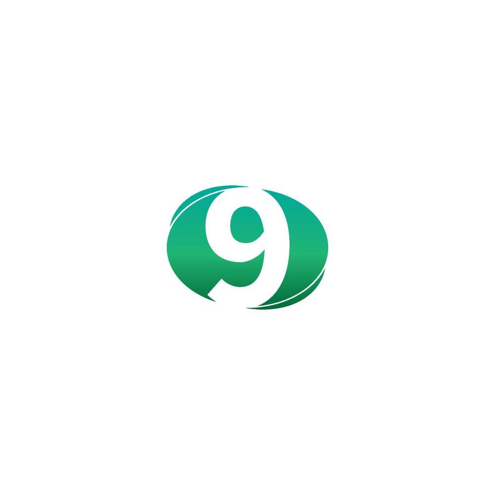 design criativo do logotipo do ícone número 9 vetor