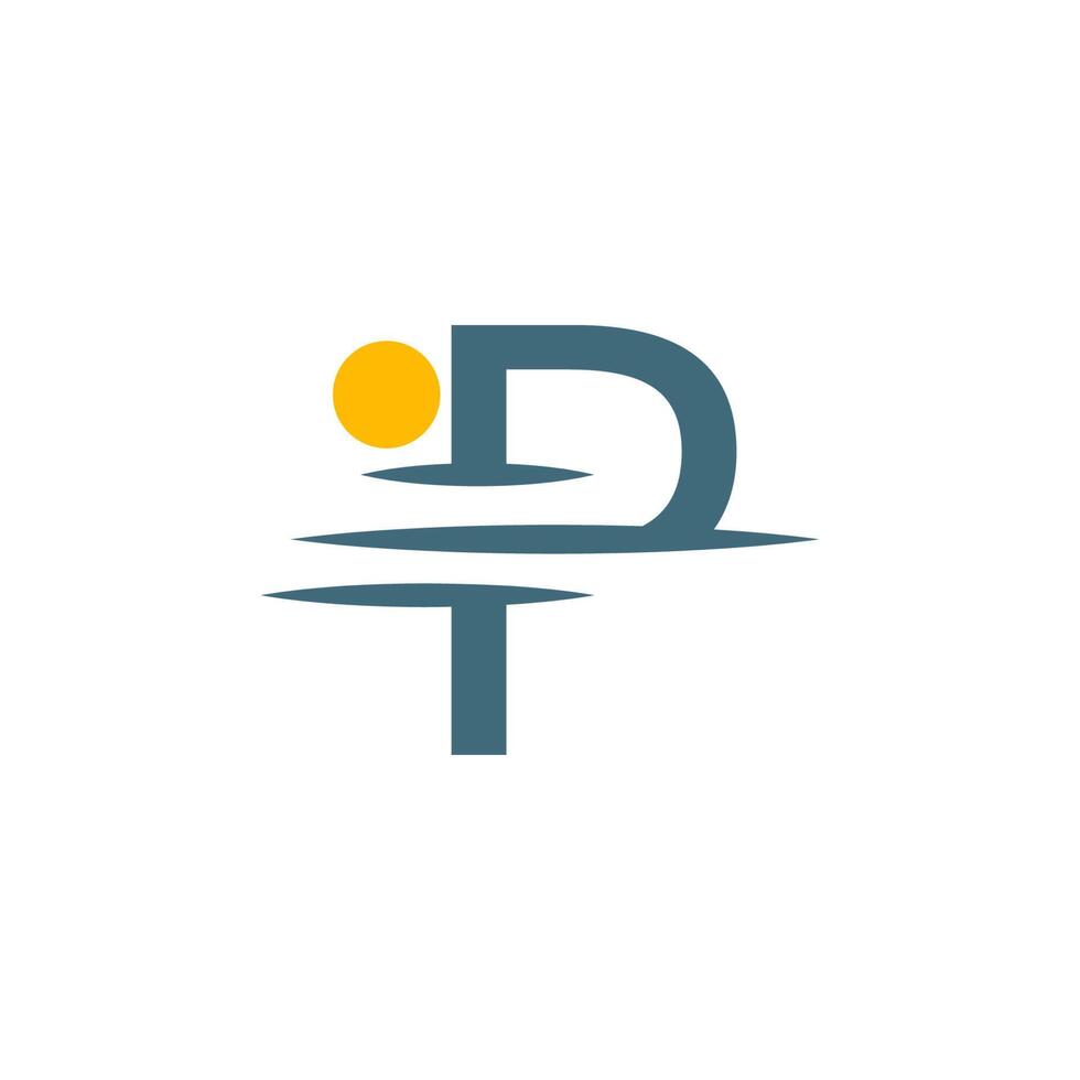 letra de ícone de logotipo p com design de ícone de pôr do sol vetor