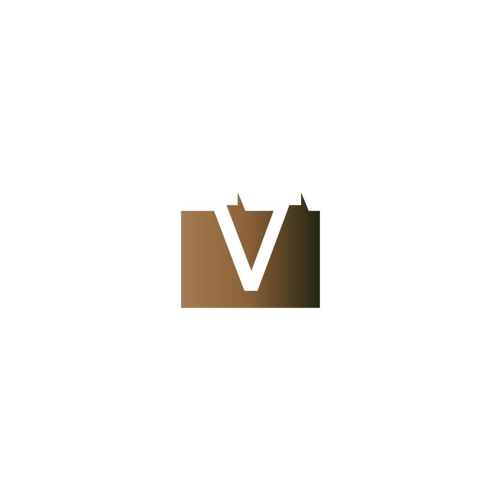 letra v no modelo de ícone quadrado vetor