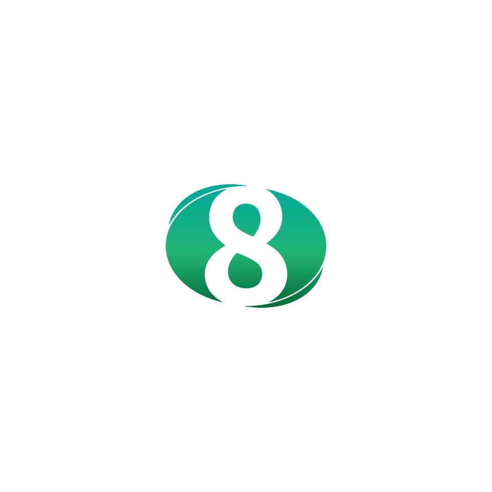 design criativo do logotipo do ícone número 8 vetor