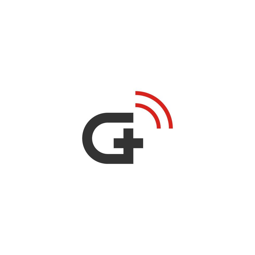 g plus logotipo de conexão vetor