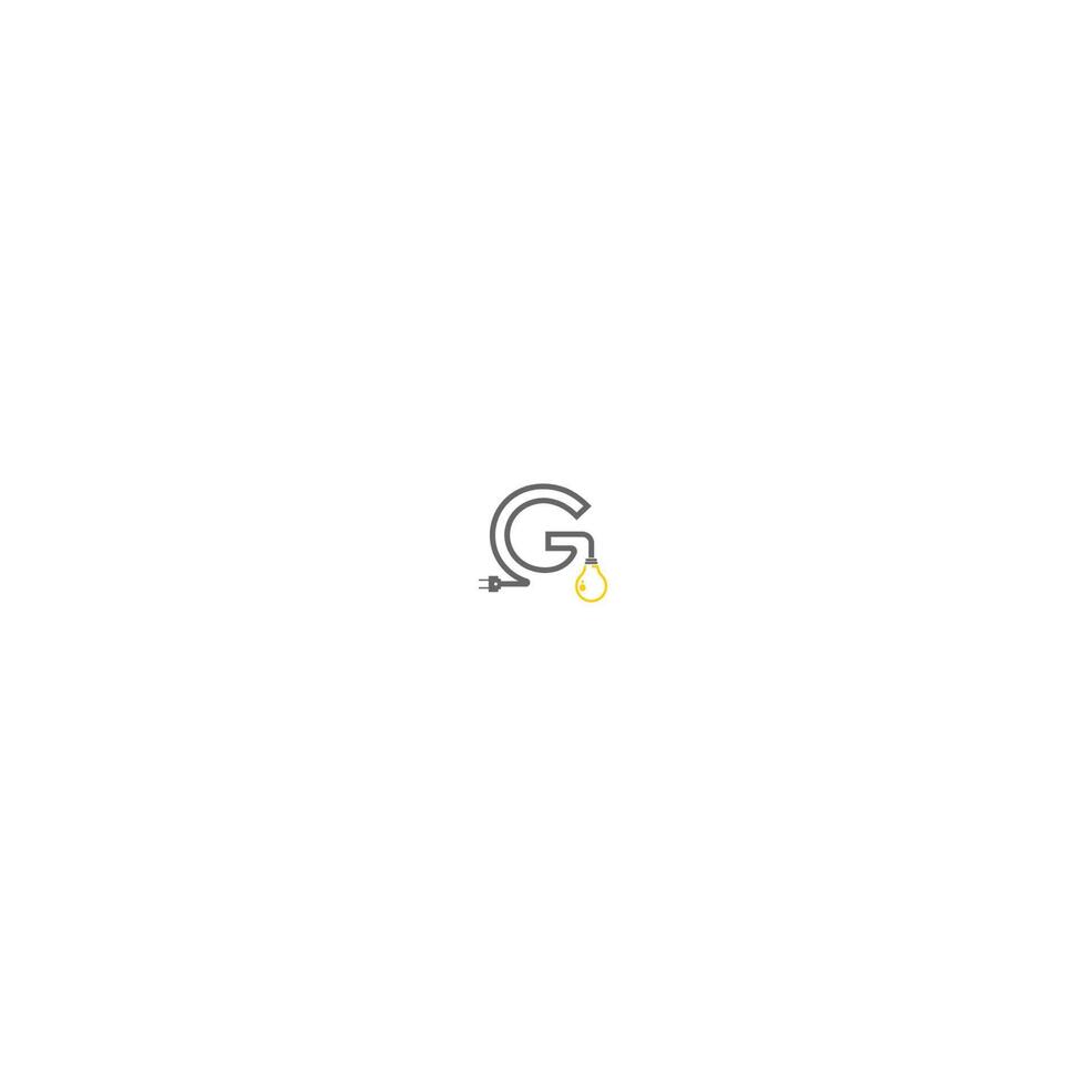 letra g e lâmpada, logotipo bulp vetor