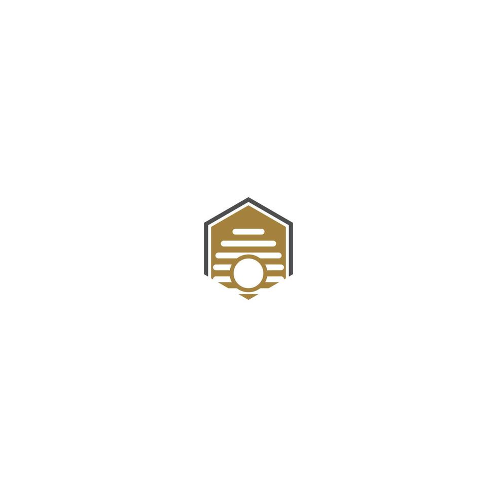 logotipo de favo de mel, conceito de design de ícone de logotipo de mel de folha vetor