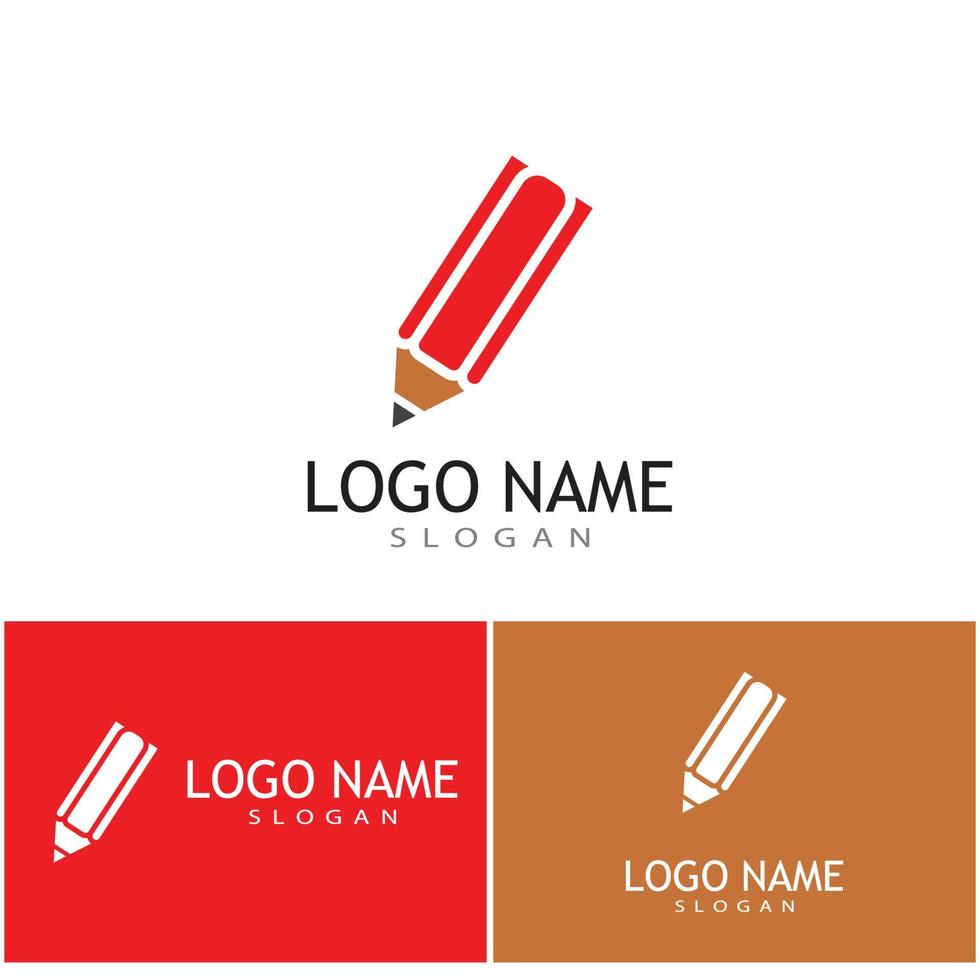 lápis logotipo modelo vetor símbolo design