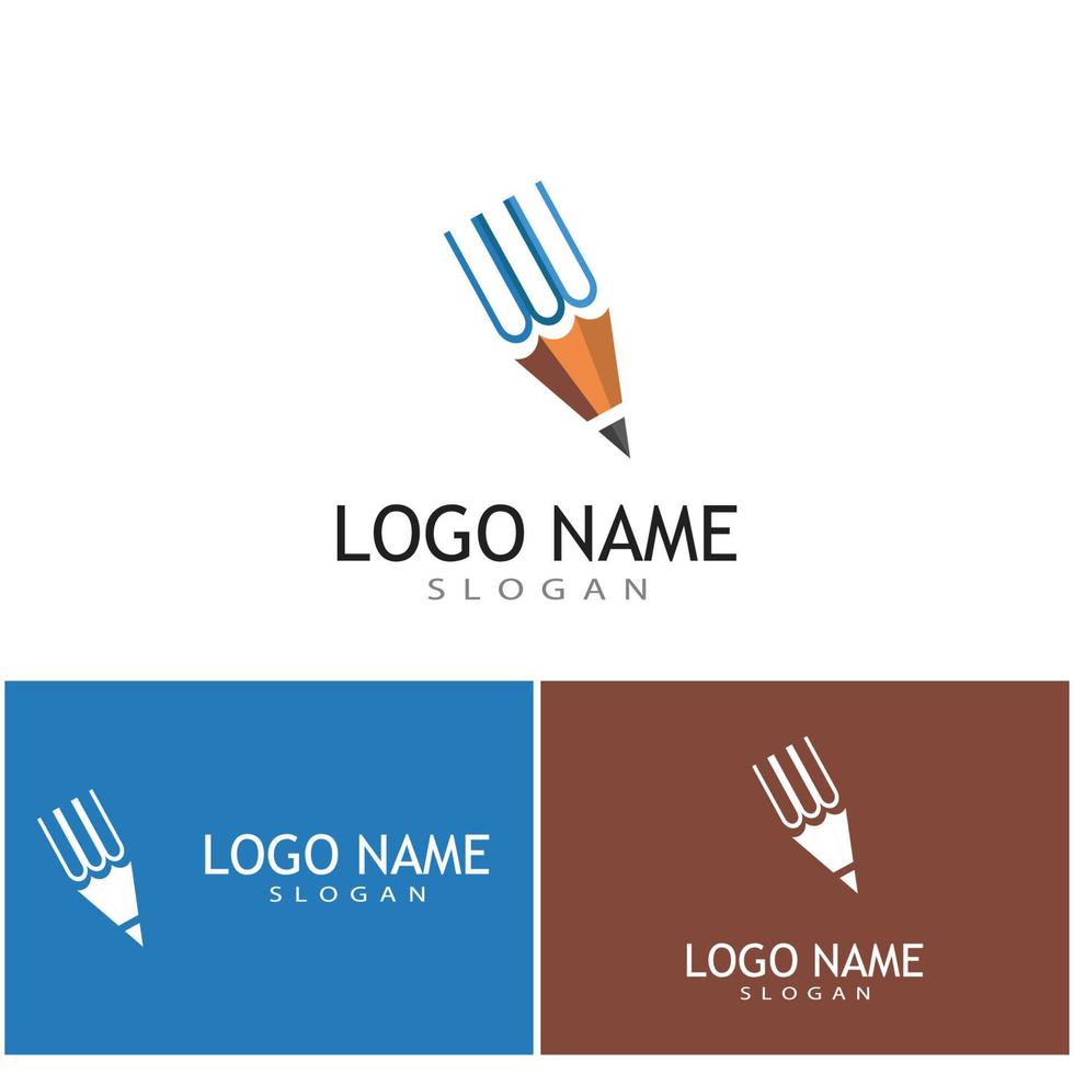 lápis logotipo modelo vetor símbolo design