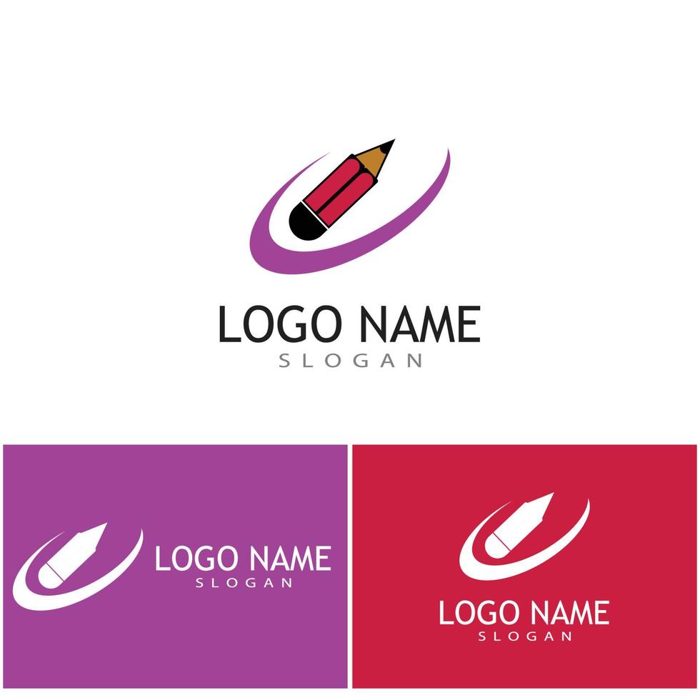 lápis logotipo modelo vetor símbolo design