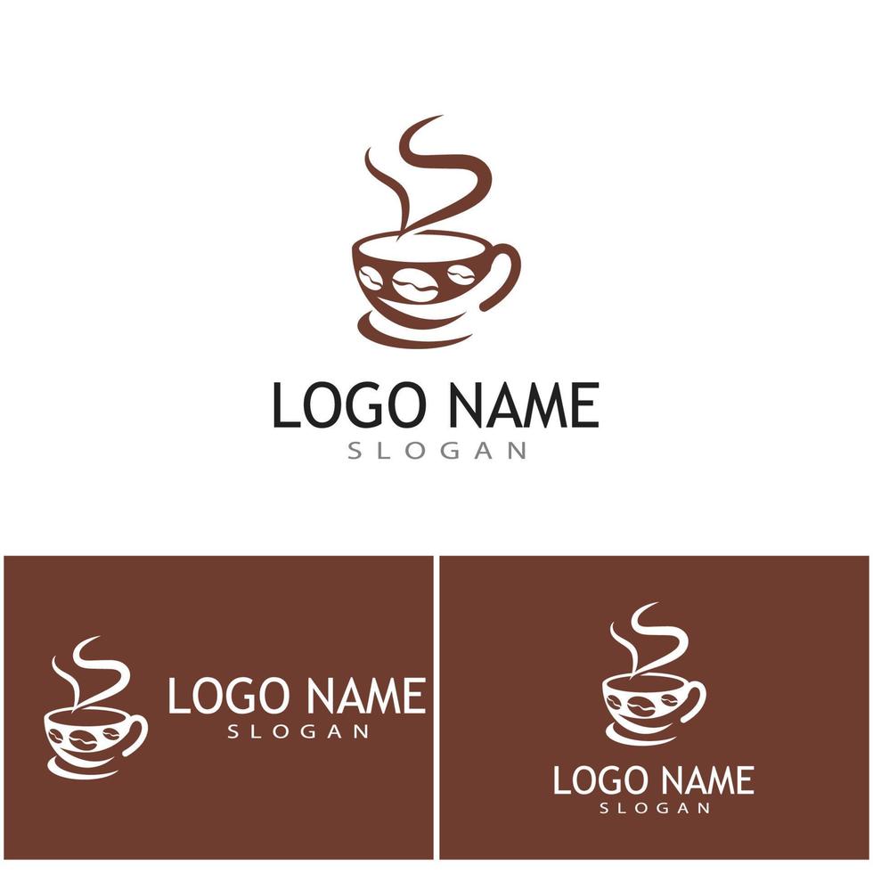 xícara de café logotipo modelo vetor ícone design