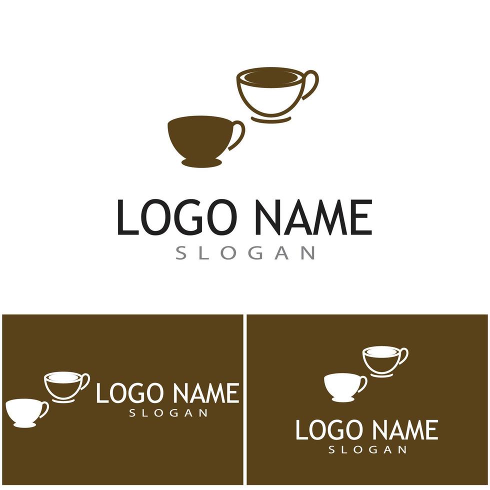 xícara de café logotipo modelo vetor ícone design