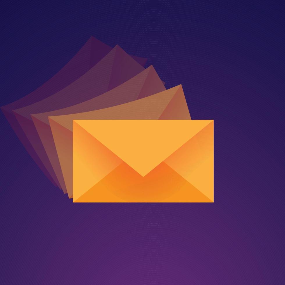 ilustração do conceito de e-mails com fundo roxo vetor