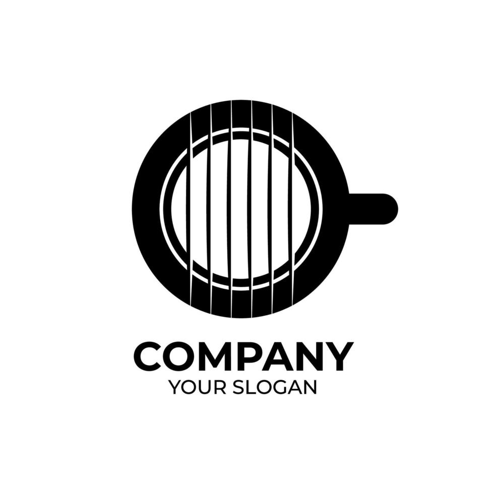 design de logotipo de música café vetor