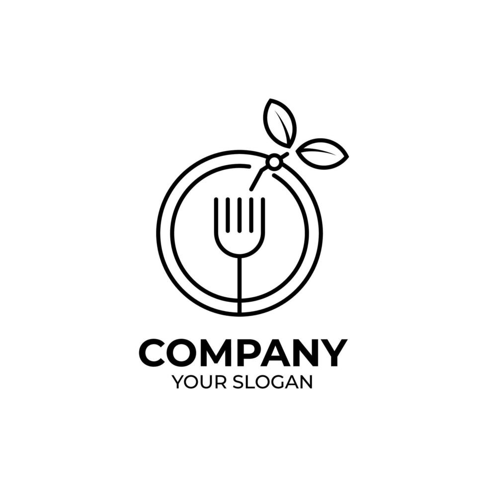 design de logotipo de comida fresca vetor