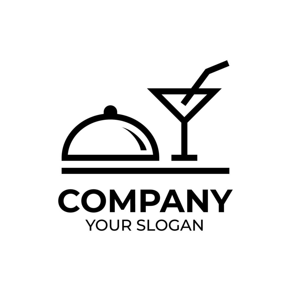 design de logotipo de comida de restaurante vetor
