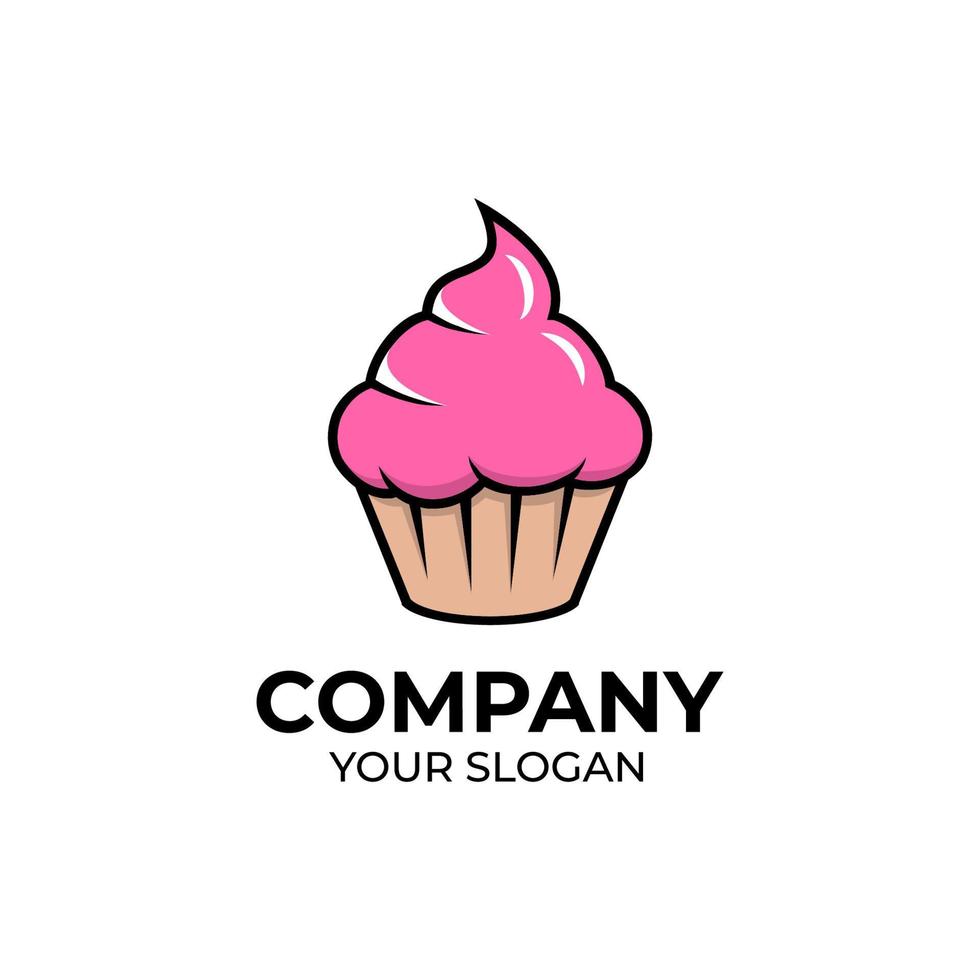 design de logotipo de cupcake vetor