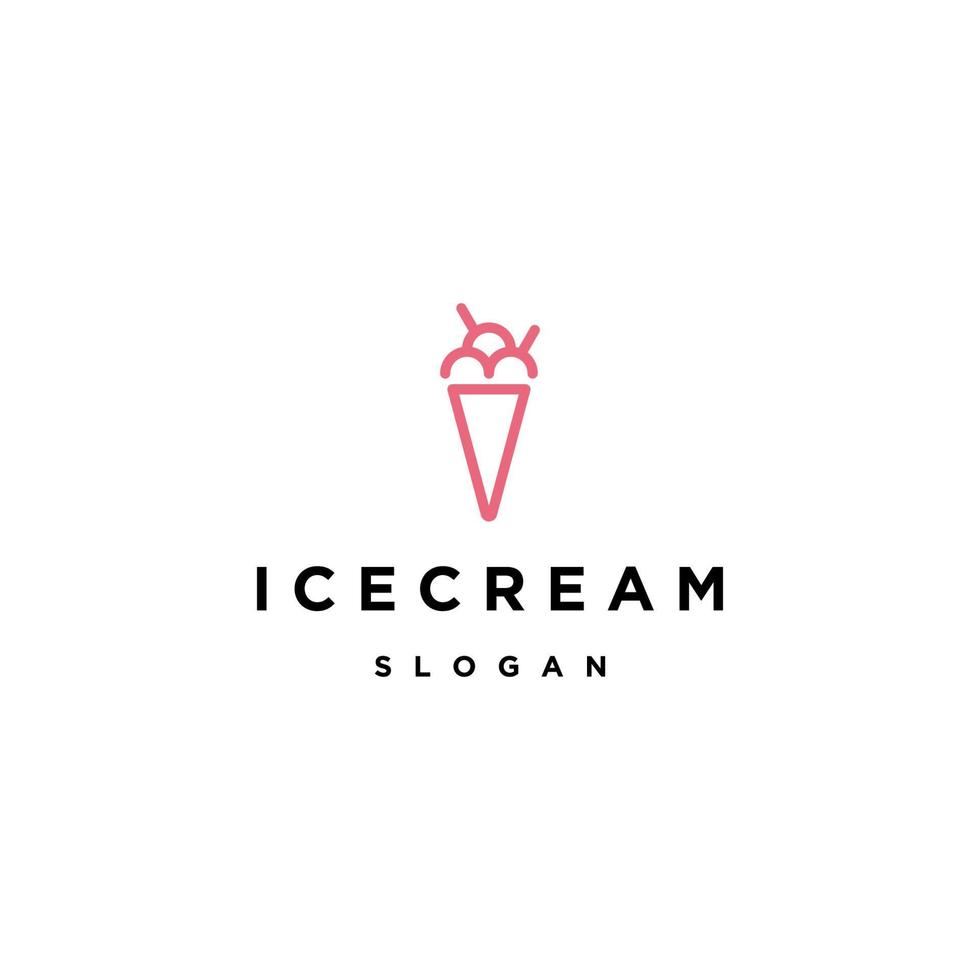 modelo de design de ícone de logotipo de sorvete vetor